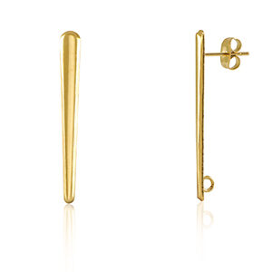 Oorsteker ovaal lang met oogje - edelstaal gold - 82692