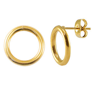 Oorsteker rond open - 14 mm - edelstaal gold - 82694
