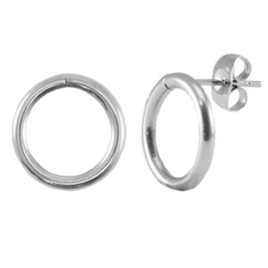Oorsteker rond open - 14 mm - edelstaal silver - 82695