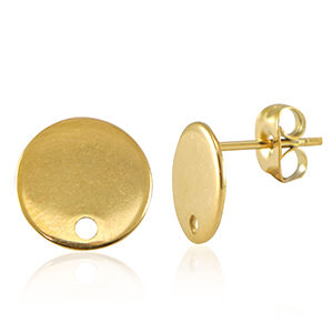 Oorsteker rond 10 mm met oogje - edelstaal gold - 82704