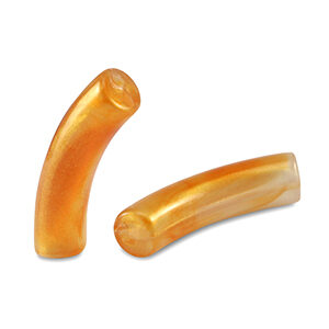 Acryl tube - 32x8mm - shiny golden orange