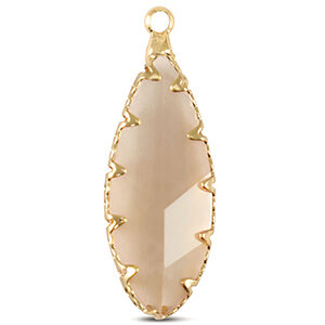 hangertje ovaal crystal glas - black diamond/gold