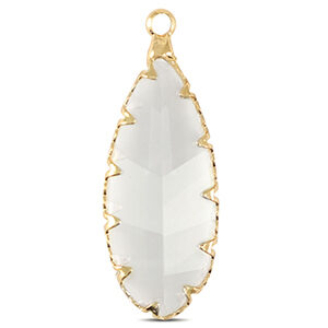 hangertje ovaal crystal glas - crystal/gold