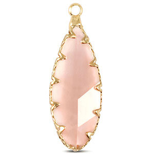 hangertje ovaal crystal glas - pink/gold