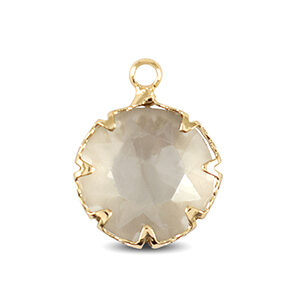 hangertje rond crystal glas - black diamond/gold
