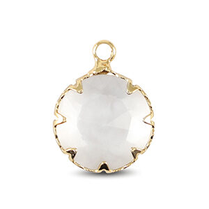 hangertje rond crystal glas - crystal /gold