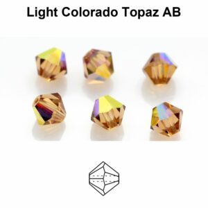 MC Bead Rondell 4 mm - light colorado topaz ab