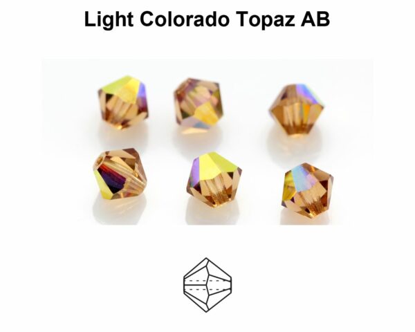 MC Bead Rondell 4 mm - light colorado topaz ab