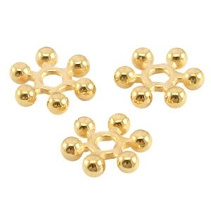 Tussenstukje DQ gold plated - ring bloem - 7mm