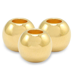 Tussenstukje DQ gold plated - kraal 6mm