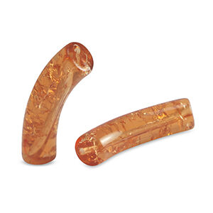 Acryl tube - 32x8mm - crackle copper brown