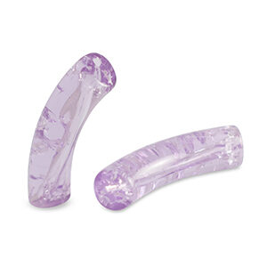 Acryl tube - 32x8mm - crackle lavender purple