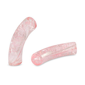 Acryl tube - 32x8mm - crackle pink