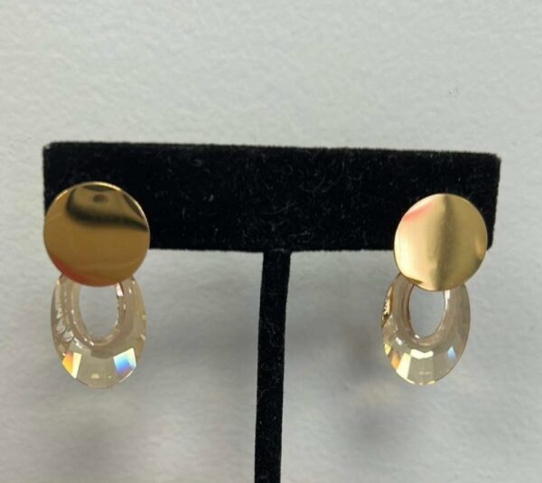 Pakketje oorbellen ovaal swarovski golden shadow-gold