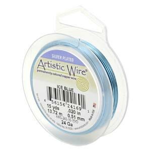 artistic wire 24GA silver ice blue