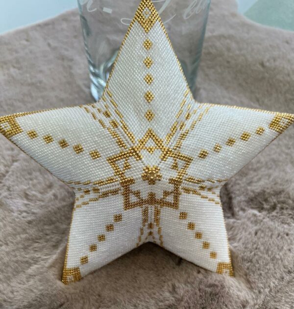 Schema kerstster groot wit-goud - Afbeelding 2