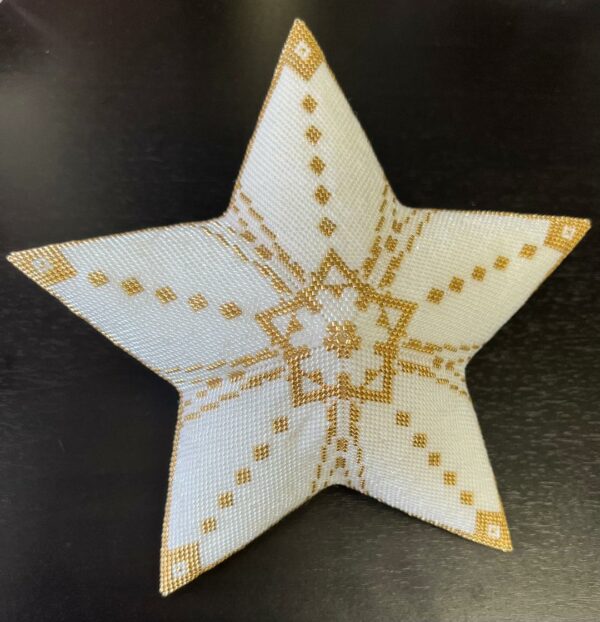 Schema kerstster groot wit-goud
