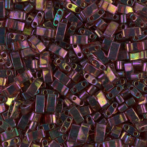 Half Tila bead 5x2.3mm - Dark Topaz Rainbow Gold Luster - 301