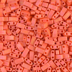 Half Tila bead 5x2.3mm - Mat Opaque Orange AB - 406FR