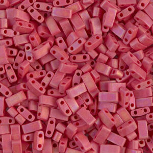 Half Tila bead 5x2.3mm - Mat Opal Red AB - 408FR