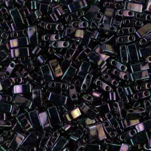 Half Tila bead 5x2.3mm - Metallic Dark Plum Iris - 454