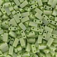 Half Tila bead 5x2.3mm - Opaque Chartreuse Mat AB - 416FR