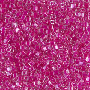 Cube beads 1.8mm - Fuchsia Lined Crystal - 209