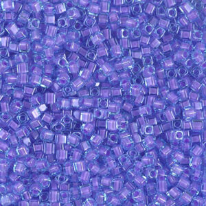Cube beads 1.8mm - Lila Lined Aqua - 2640