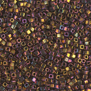 Cube beads 1.8mm - Metallic Gold Iris - 462