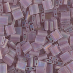 Tila Bead 5 x 5mm - Mat Transparent Smoky Amethyst AB - 142FR
