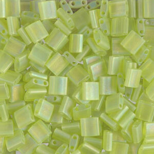 Tila Bead 5 x 5mm - Mat Transparent Chartreuse AB - 143FR