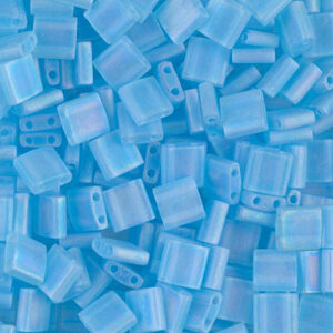 Tila Bead 5 x 5mm - Mat Transparent Light Blue AB - 148FR