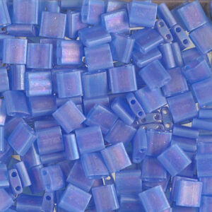 Tila Bead 5 x 5mm - Mat Transparent Sapphire Blue AB - 150FR