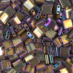 Tila Bead 5 x 5mm - Metallic Purple Gold Iris - 188