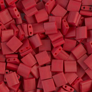 Tila Bead 5 x 5mm - Mat Metallic Brick Red - 2040