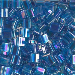 Tila Bead 5 x 5mm - Transparent Capri Blue AB - 291