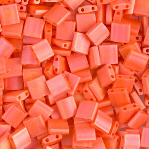 Tila Bead 5 x 5mm - Mat Opaque Orange AB - 406FR