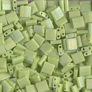 Tila Bead 5 x 5mm - Mat Opaque Chartreuse AB - 416FR