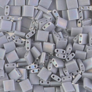 Tila Bead 5 x 5mm - Mat Opaque Gray AB - 498FR