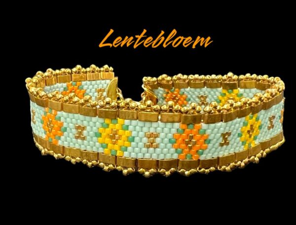 pakketje armband LENTEBLOEM - munt/goud
