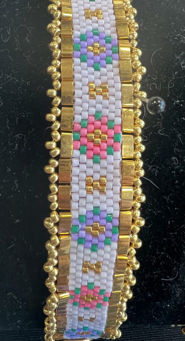pakketje armband LENTEBLOEM - lila/goud