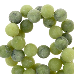 Natuursteen kralen 8mm - serpentijn mat olive - 44016