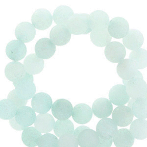 halfedelstenen kraal - mat light turquoise blue - 62978