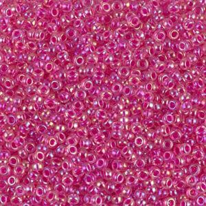 Rocailles 11/0 - hot pink lined crystal AB - 355