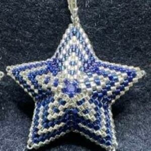 Schema kerstster klein (8rijen)  - nr 3 - blauw-wit