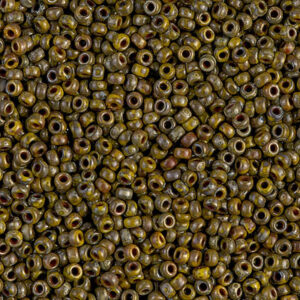 Rocailles 11/0 - opaque dark yellow picasso - 4519