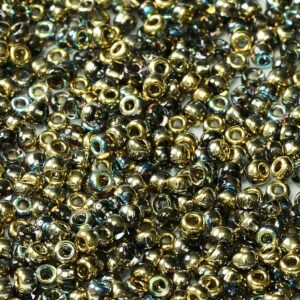 Rocailles 8/0 czech coating - crystal golden rainbow - 55023