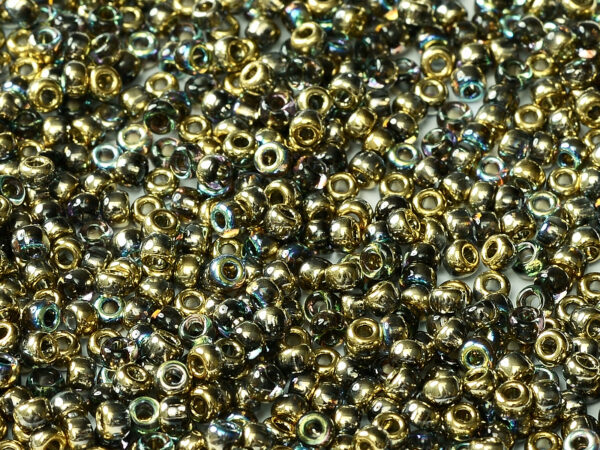Rocailles 8/0 czech coating - crystal golden rainbow - 55023