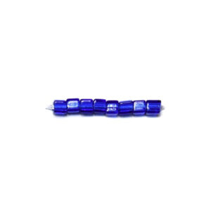 Cube beads 1.8mm - transparant cobalt - 0151