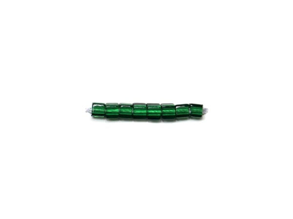 Cube beads 1.8mm - transparant dark emerald - 0156